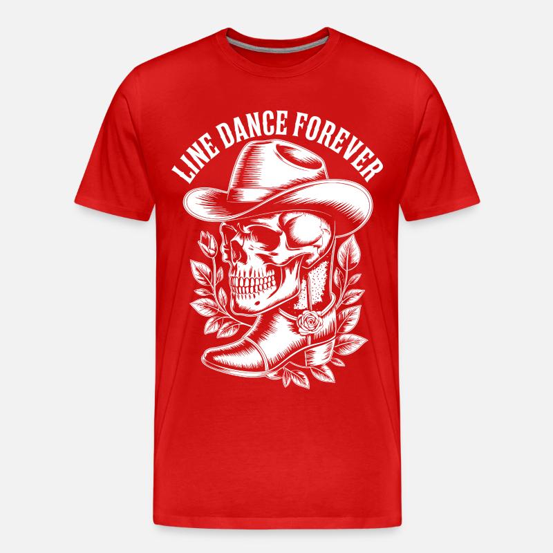 Line Dance Forever Skull - Männer Premium Bio T-Shirt - Rot