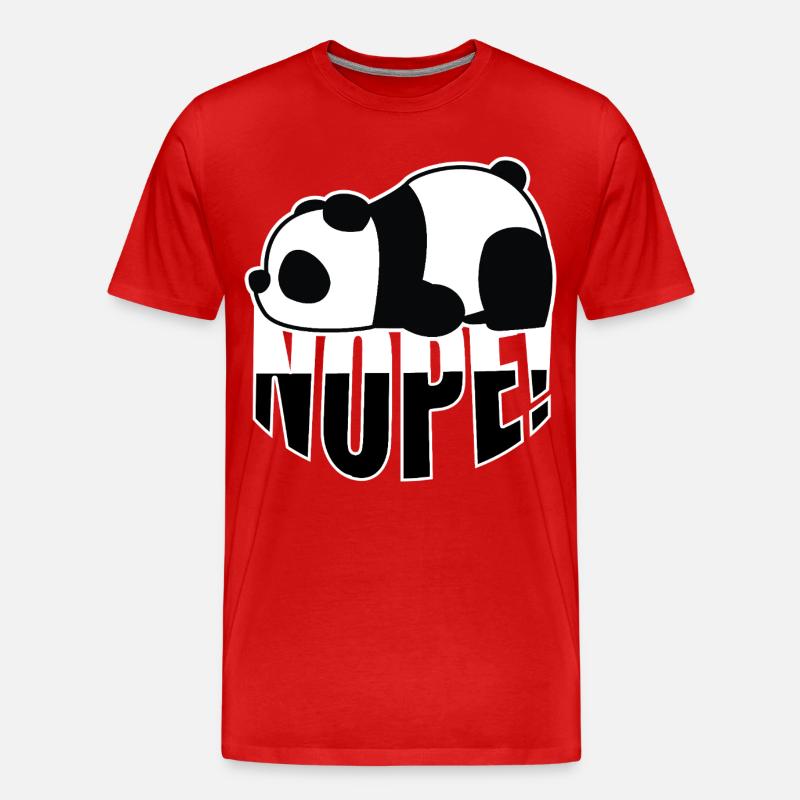 Panda Nope - Männer Premium Bio T-Shirt - Rot