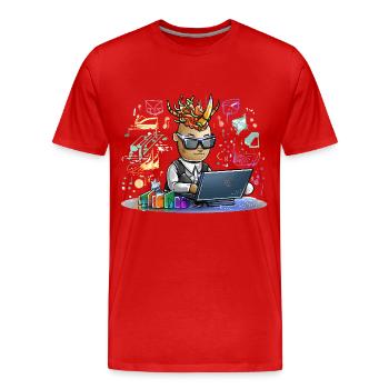 Designer infernal sur ordinateur portable - T-shirt bio Premium Homme - rouge - Devant - Damien (186cm)