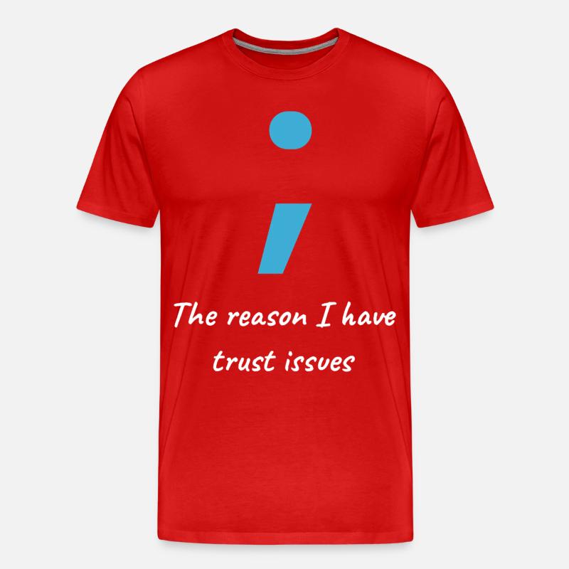 Informatiker Shirt - Semi-Colon Trust Issues - Männer Premium Bio T-Shirt - Rot