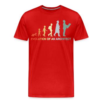 Le développement d’un architecte - T-shirt bio Premium Homme - rouge - Devant - Damien (186cm)