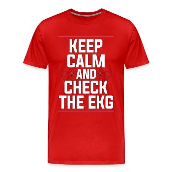 Cardiac Tech Keep Calm And Check The Cath Lab - Männer Premium Bio T-Shirt - Rot - Vorne - Damien (186cm)