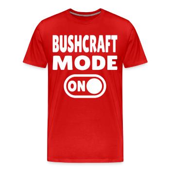 Bushcraft Mode ON – Turn on forest life - Men's Premium Organic T-Shirt - red - Front - Damien (186cm)