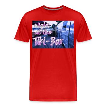 Nuit au Tiki Bar - T-shirt bio Premium Homme - rouge - Devant - Damien (186cm)
