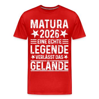 Matura 2026 Une légende quitte le site - T-shirt bio Premium Homme - rouge - Devant - Damien (186cm)