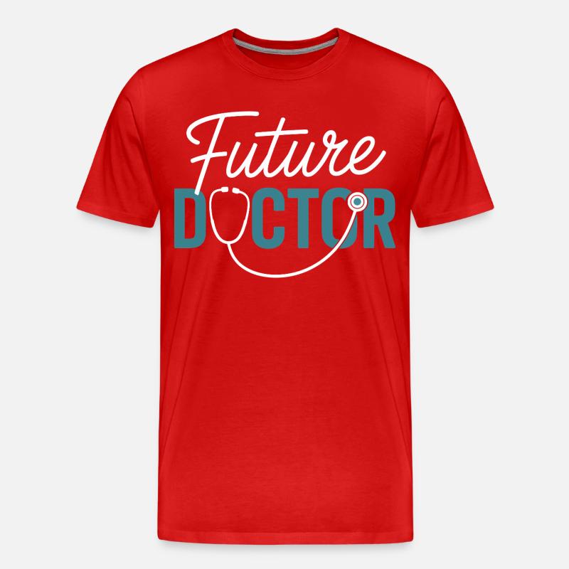 Zukunftsarzt Stethoskop-Design - Männer Premium Bio T-Shirt - Rot