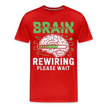 Brain Restart Please Wait - Men's Premium Organic T-Shirt - red - Front - Damien (186cm)