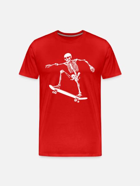 Funny Skellett Skater Skateboard Skateboarding - Men's Premium Organic T-Shirt - red