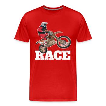 Dirt Biking Race - Men's Premium Organic T-Shirt - red - Front - Damien (186cm)