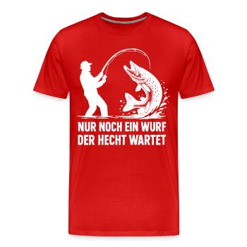 Un piquet, attendant un lancer, cadeau pour pêcheur - T-shirt bio Premium Homme - rouge - Devant - Damien (186cm)