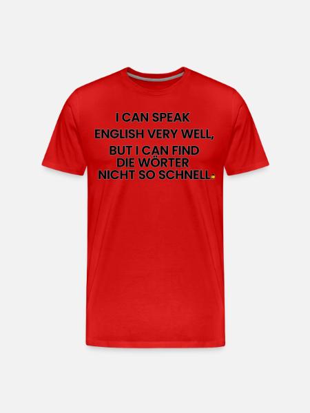 Englisch-Deutsch-Reim 1 (Ver. B) - Männer Premium Bio T-Shirt - Rot