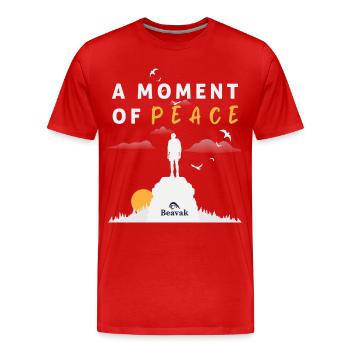 Moment of Peace Silhouette  "A Moment of Peace" - Men's Premium Organic T-Shirt - red - Front - Damien (186cm)