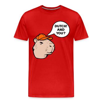 Dutch Capybara - Men's Premium Organic T-Shirt - red - Front - Damien (186cm)