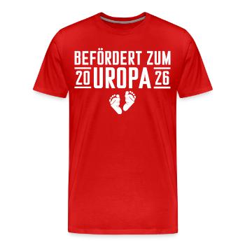 Baby Shower promu au rang d’arrière-grand-père 2026 - T-shirt bio Premium Homme - rouge - Devant - Damien (186cm)
