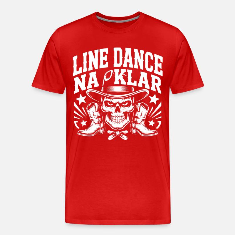 Knochen Cowboy Line Dance - Männer Premium Bio T-Shirt - Rot