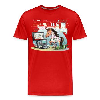 Digital Graffiti Pony - Männer Premium Bio T-Shirt - Rot - Vorne - Damien (186cm)