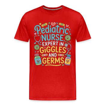 Pediatric Nurse Expert In Giggles And Healthcare - Men's Premium Organic T-Shirt - red - Front - Damien (186cm)