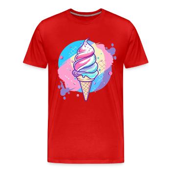 Eiscreme - Männer Premium Bio T-Shirt - Rot - Vorne - Damien (186cm)