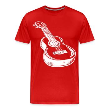 Ukulele Skizze - Männer Premium Bio T-Shirt - Rot - Vorne - Damien (186cm)