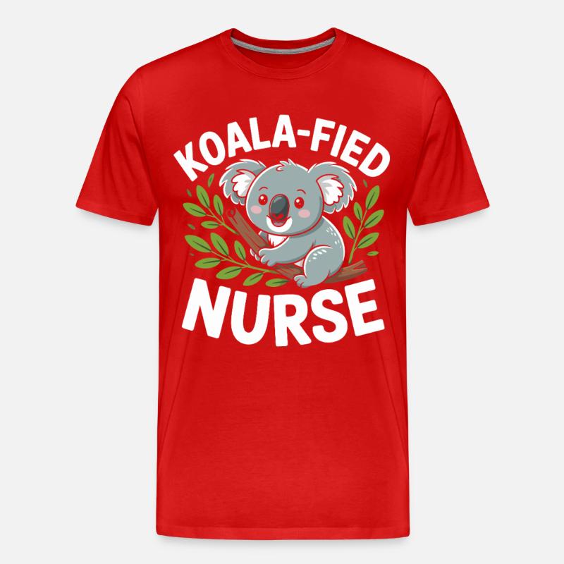 Koala-Krankenschwester im Baum - Männer Premium Bio T-Shirt - Rot