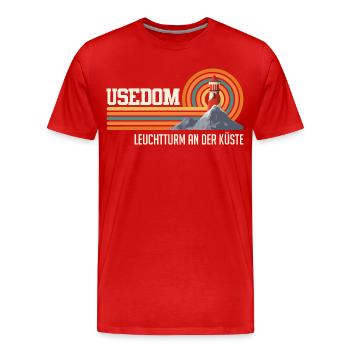 USEDOM LIGHTHOUSE ON THE COAST Fun - Men's Premium Organic T-Shirt - red - Front - Damien (186cm)