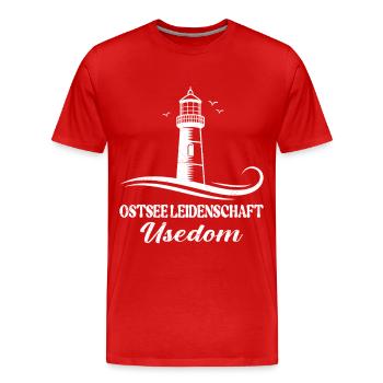 Usedom Holiday BALTIC SEA PASSION USEDOM Funny - Men's Premium Organic T-Shirt - red - Front - Damien (186cm)