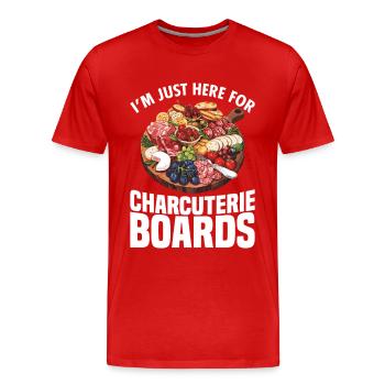 Charcuterie-Brett zur Herstellung von Schiefer-Käse-Brett - Männer Premium Bio T-Shirt - Rot - Vorne - Damien (186cm)