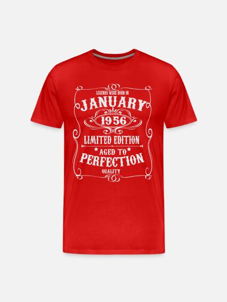 Legends-were-born-in-January-1956 - Men's Premium Organic T-Shirt - red