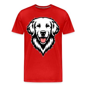 Golden Retriever - Men's Premium Organic T-Shirt - red - Front - Damien (186cm)