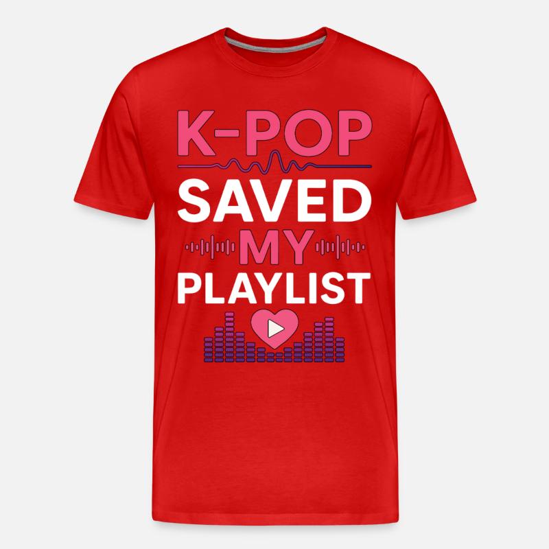 K-Pop Saved My Playlist - Männer Premium Bio T-Shirt - Rot