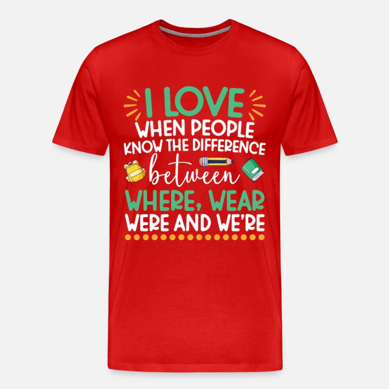 ELA-Lehrerwertschätzung Englisch Sprachkunst - Männer Premium Bio T-Shirt - Rot