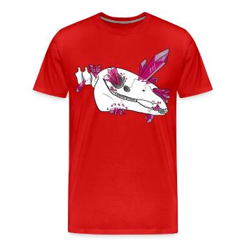 Kristallschädel - Pferd (von Leni Riosa) - Männer Premium Bio T-Shirt - Rot - Vorne - Damien (186cm)