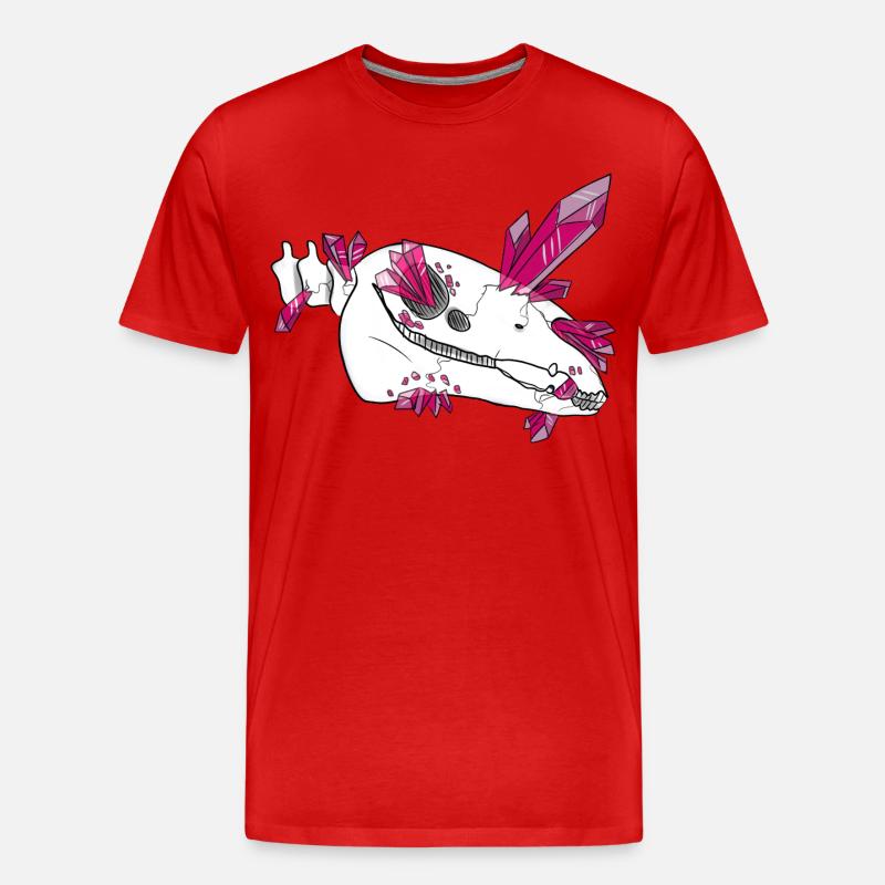 Kristallschädel - Pferd (von Leni Riosa) - Männer Premium Bio T-Shirt - Rot