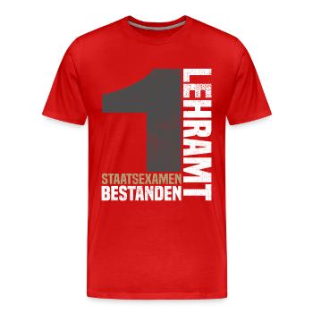 1st State Examination in Teaching - Men's Premium Organic T-Shirt - red - Front - Damien (186cm)