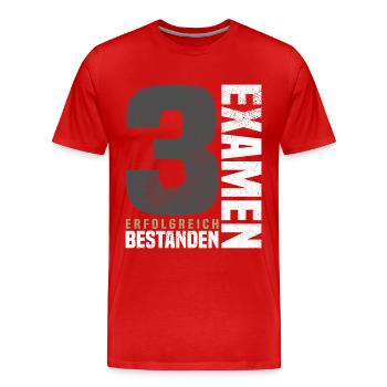 3. Examen Glückwunsch - Männer Premium Bio T-Shirt - Rot - Vorne - Damien (186cm)