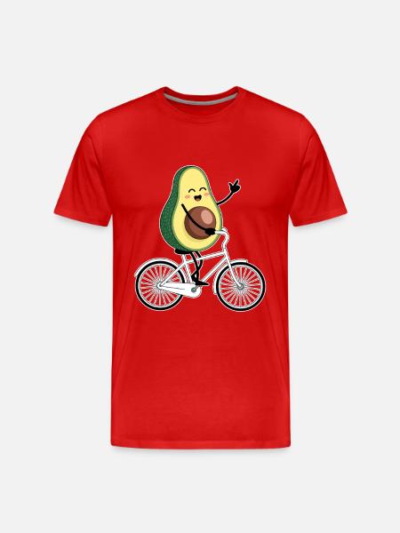 Funny Mountain Biker Avocado - Men's Premium Organic T-Shirt - red