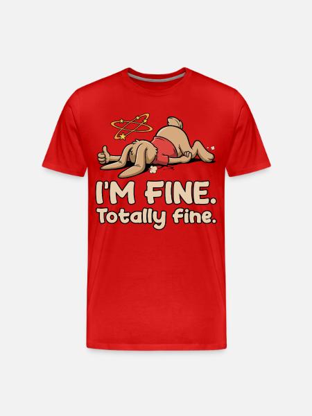 Exhausted rabbit with sarcastic saying - Men's Premium Organic T-Shirt - red