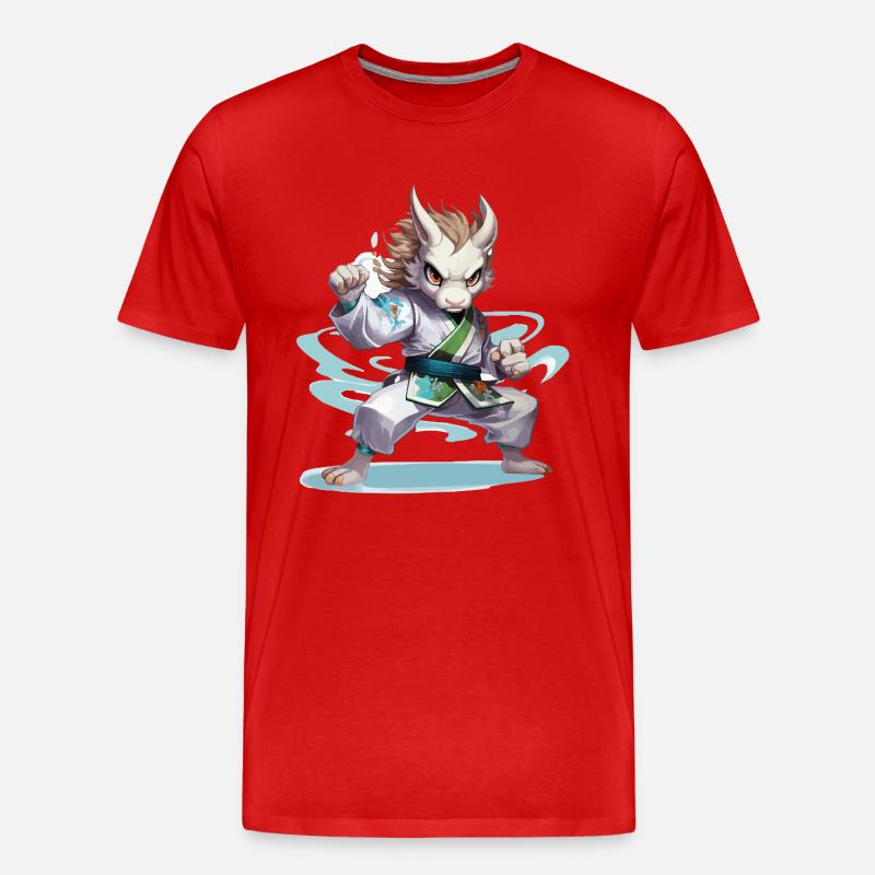 Kampfhamster im Gi - Männer Premium Bio T-Shirt - Rot