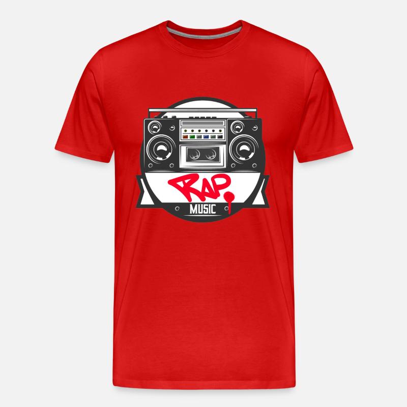 Musikbox Rap Logo Ghettoblaster Graffiti - Männer Premium Bio T-Shirt - Rot