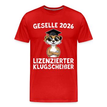 Training passed 2026 meerkat journeyman - Men's Premium Organic T-Shirt - red - Front - Damien (186cm)