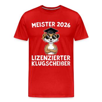 Master examination passed in 2026 Meerkat master - Men's Premium Organic T-Shirt - red - Front - Damien (186cm)