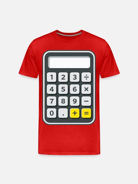 Taschenrechner Kostüm Karneval Fasching Nerd - Männer Premium Bio T-Shirt - Rot