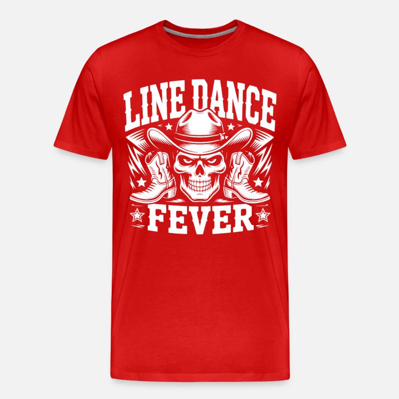 Line Dance Skull Boots - Männer Premium Bio T-Shirt - Rot