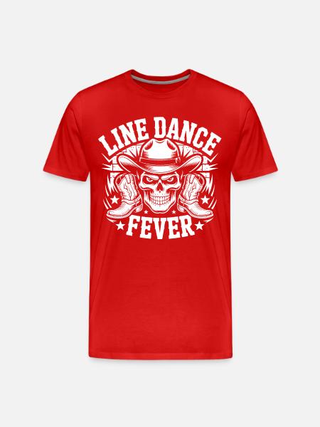 Line Dance Forever Skull - Men's Premium Organic T-Shirt - red