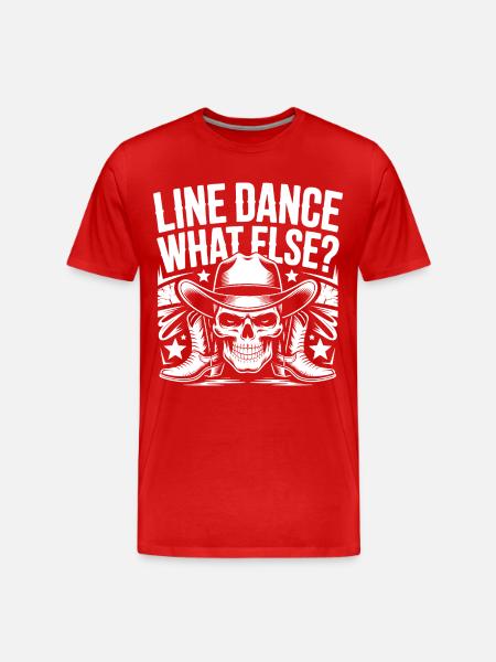Line Dance Skull Cowboy - Men's Premium Organic T-Shirt - red