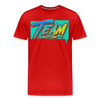 Équipe - T-shirt bio Premium Homme - rouge - Devant - Damien (186cm)