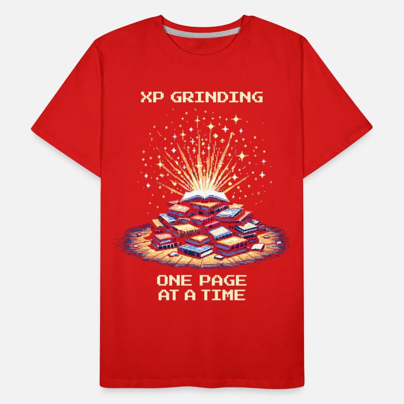 Grinder l’XP | Motivation de lecture page par page T-shirt bio Premium Homme