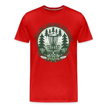 Bäume kümmern sich nicht um deine Gefühle Disc Golf - Männer Premium Bio T-Shirt - Rot - Vorne - Damien (186cm)