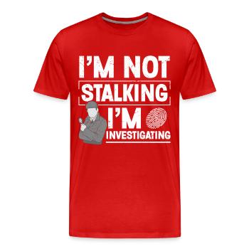 Beobachtungskostüm-Abzeichen-Wachmann Private - Männer Premium Bio T-Shirt - Rot - Vorne - Damien (186cm)