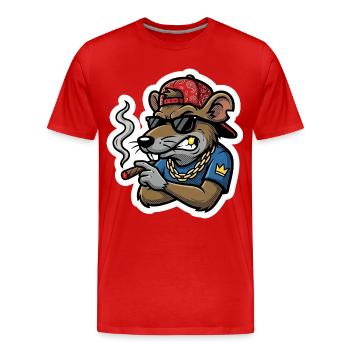 Rattenboss Zigarre - Männer Premium Bio T-Shirt - Rot - Vorne - Damien (186cm)